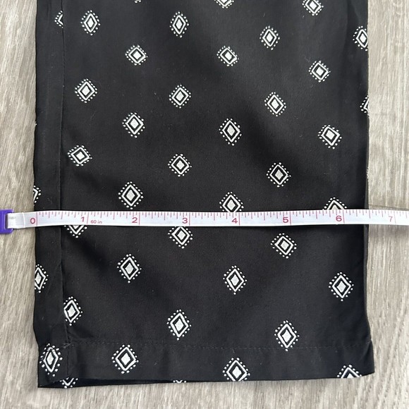 Women’s Vans Austin Ankle Pants Lightweight Black Diamond Juniors Sz Large Crop - Picture 6 of 13